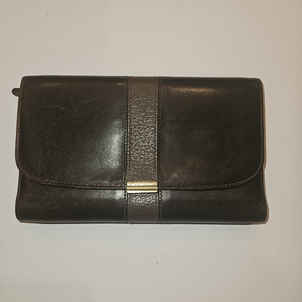 Coach Vintage Mahogany Brown Bridle Checkbook Wallet